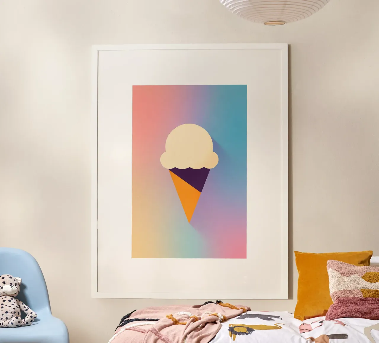 ICE CREAM – L’été minimal en pleine douceur poster avec cadre en plastique de Boissons - Affiches & posters - Retro