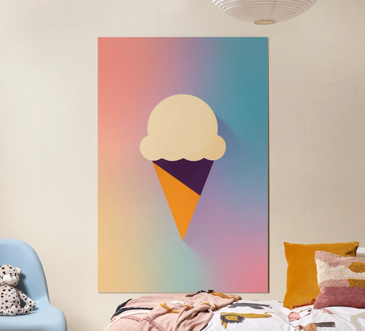 ICE CREAM – L’été minimal en pleine douceur poster avec cadre en plastique de Boissons - Affiches & posters - Retro