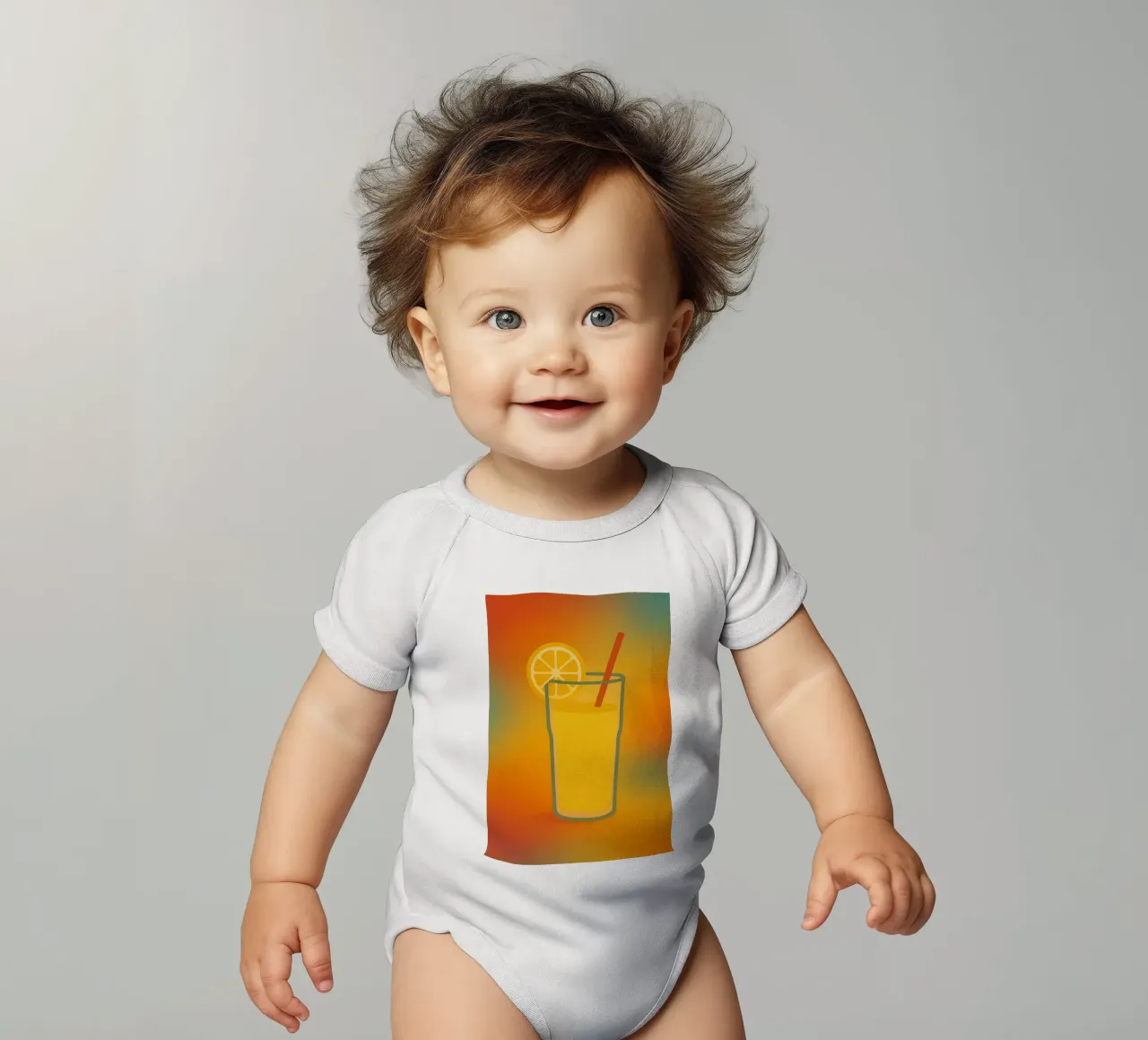 FRESH LEMON - The graphic energy of a summer zest short-sleeve baby romper by Boissons - Affiches & posters - Retro