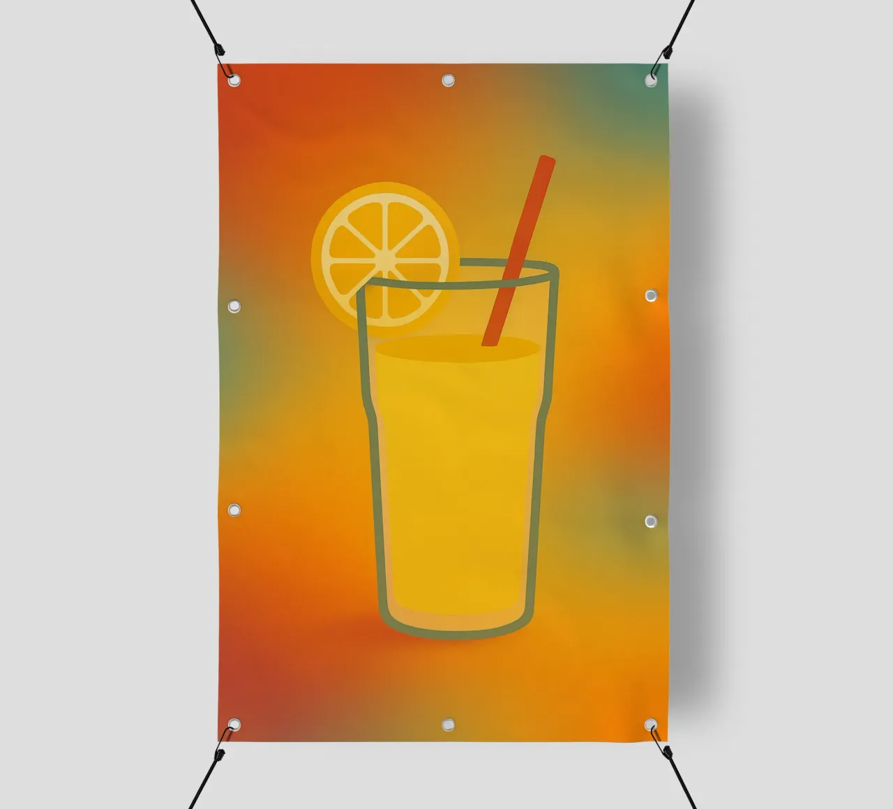LIMONE FRESCO - L'energia grafica di una scorza estiva telo in pvc da Boissons - Affiches & posters - Retro