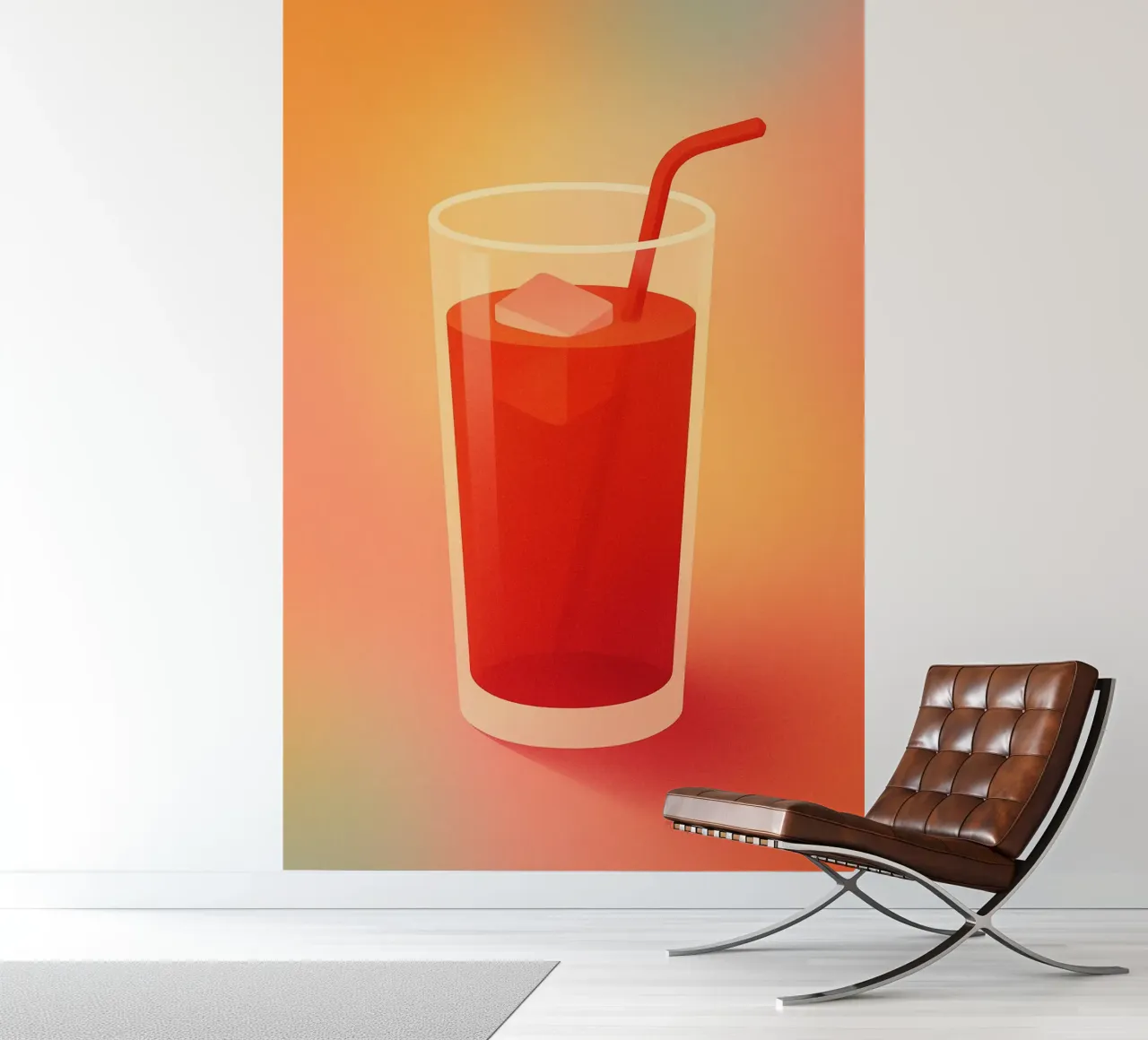 RED JUICE - Visual coolness to sip on photo wallpaper by Boissons - Affiches & posters - Retro