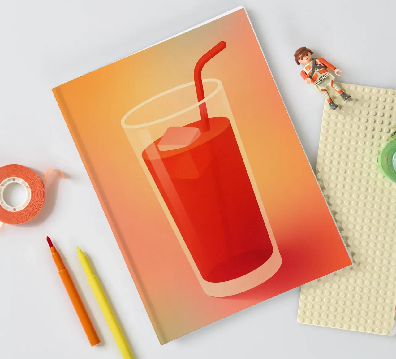 RED JUICE - Visual coolness to sip on notebook by Boissons - Affiches & posters - Retro