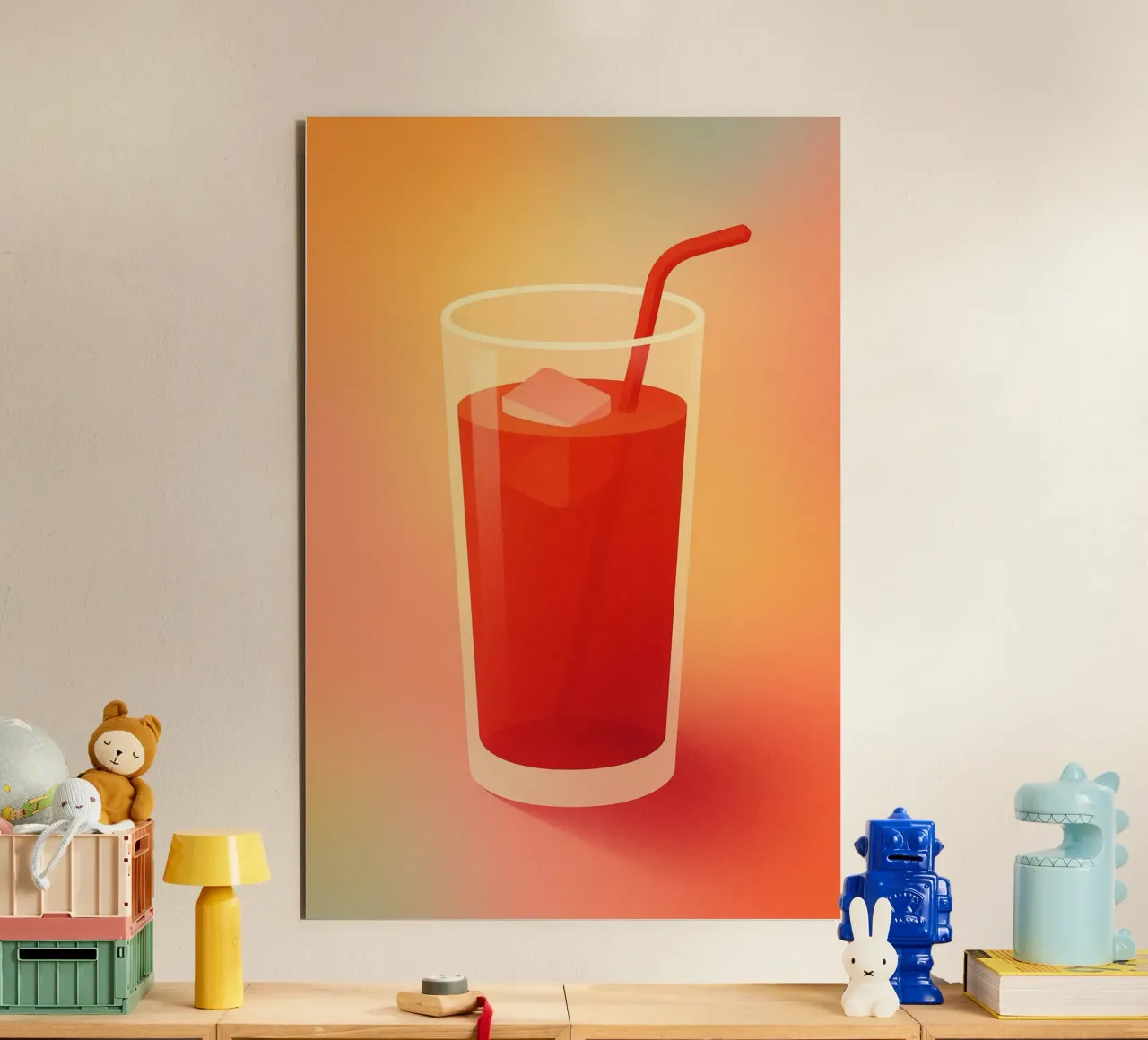 RED JUICE - Visual coolness to sip on alu-dibond by Boissons - Affiches & posters - Retro