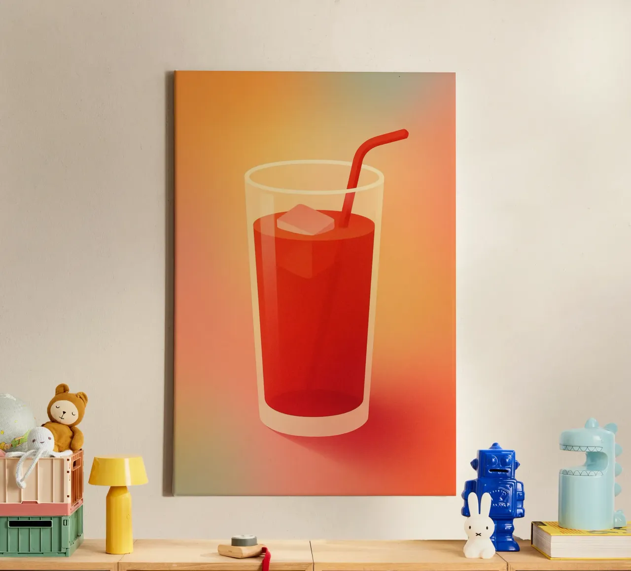 RED JUICE - Visual coolness to sip on canvas by Boissons - Affiches & posters - Retro