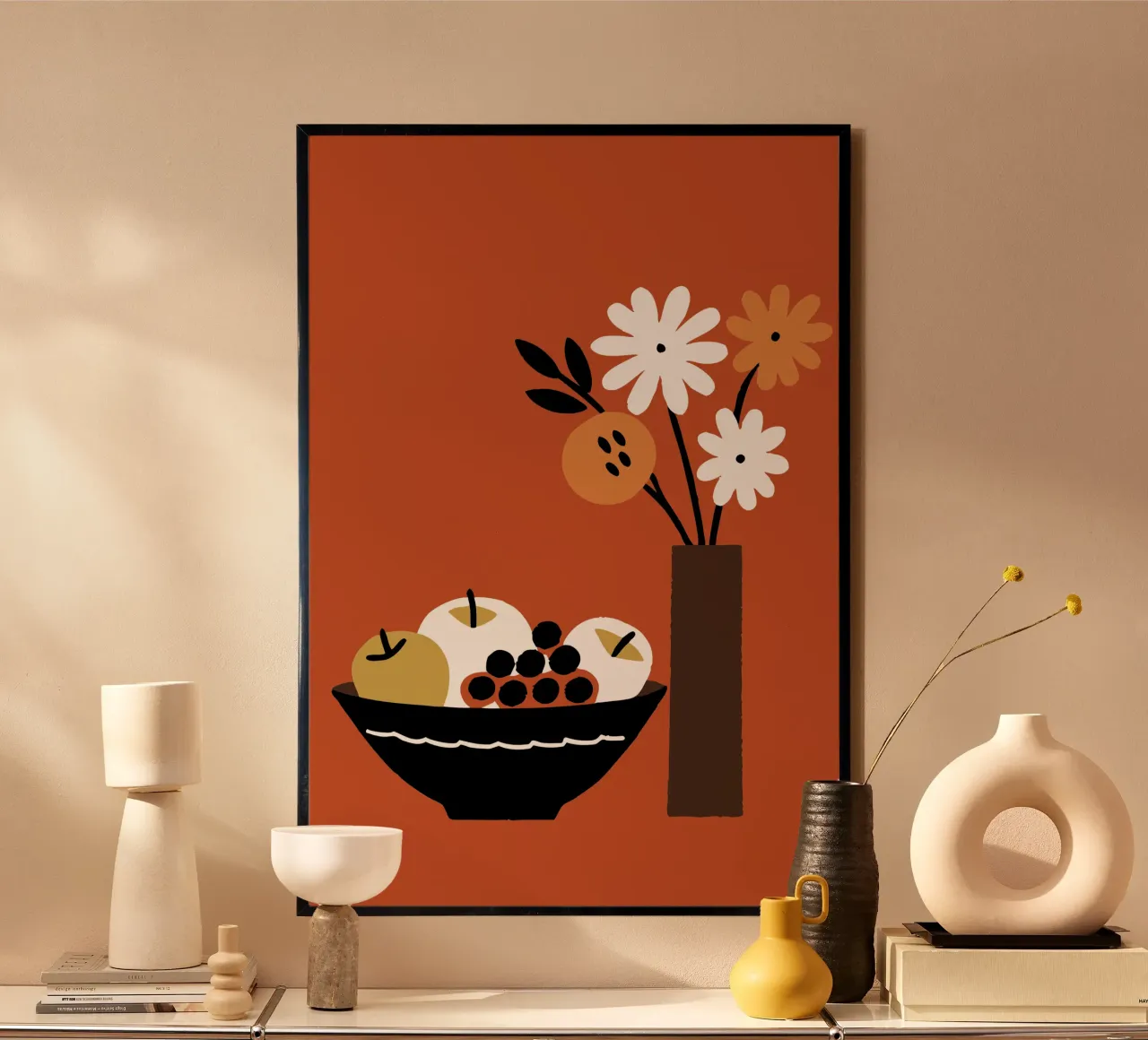 Frutti e fiori poster con telaio in legno da TRENDY POSTER SHOP