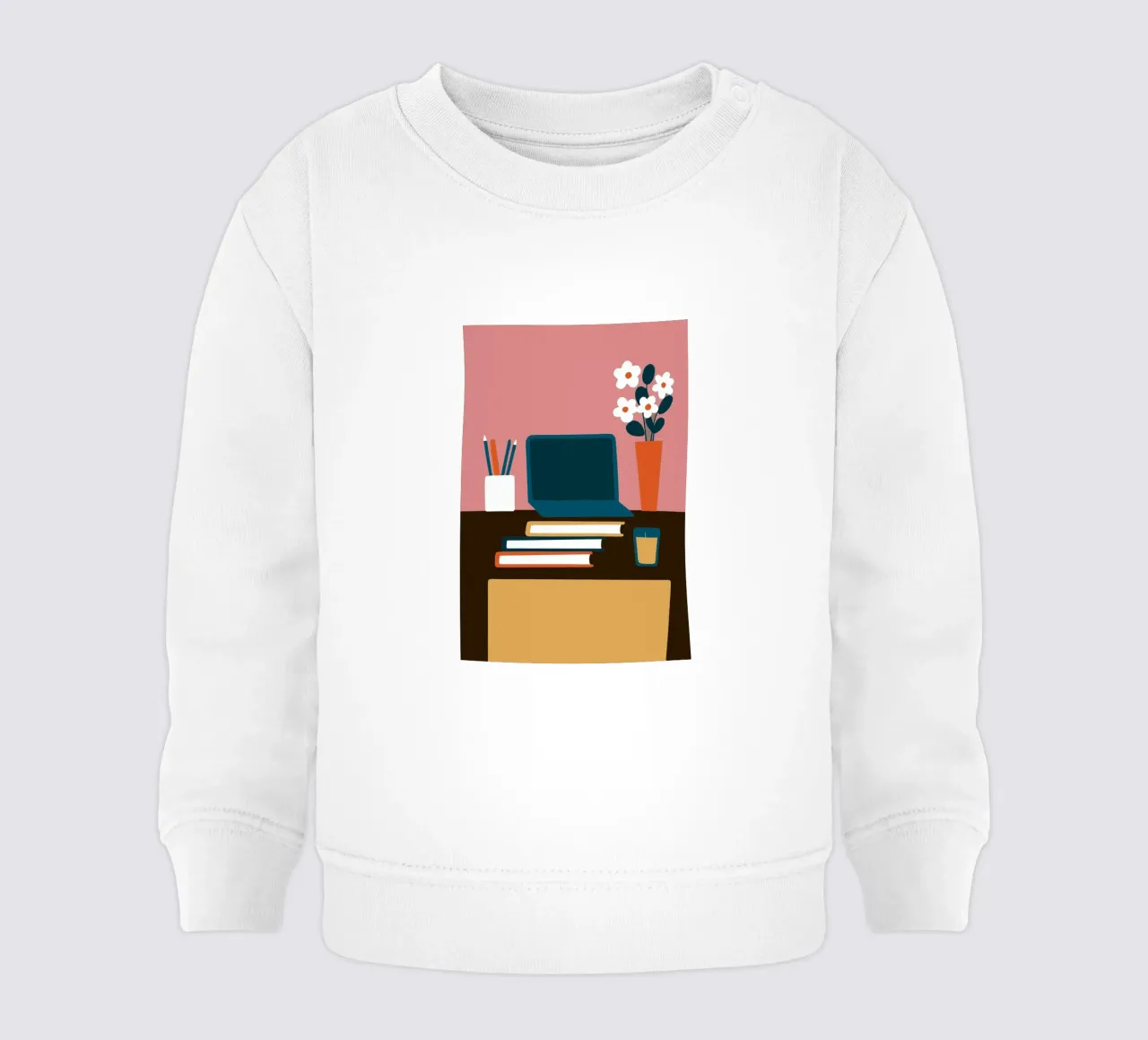 Laptop e vaso di fiori felpa neonato da TRENDY POSTER SHOP