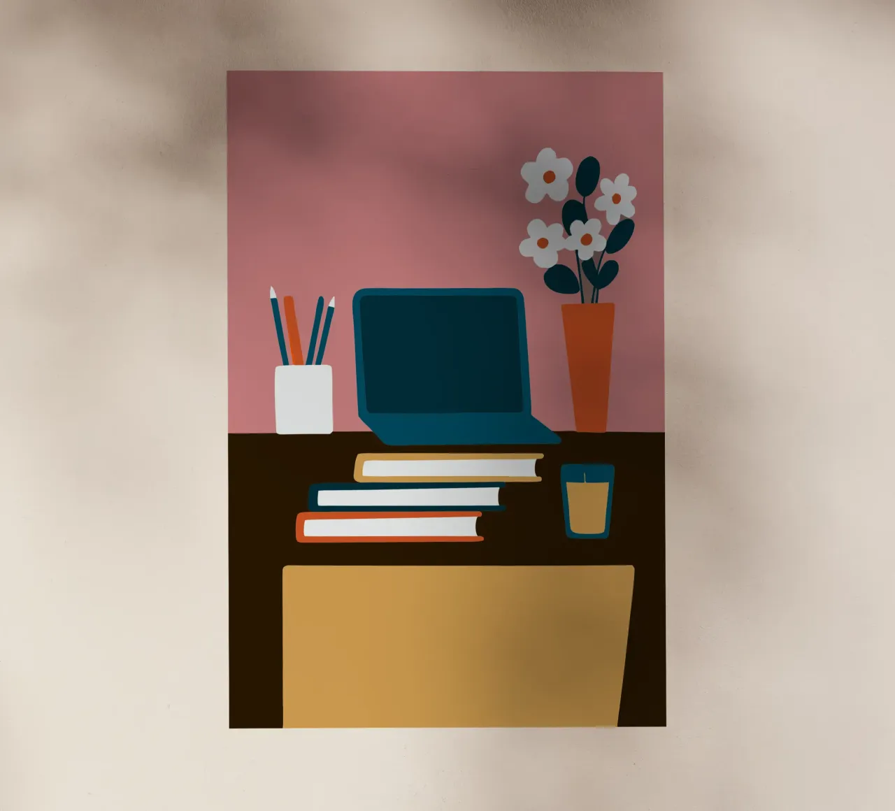 Laptop e vaso di fiori pellicola backlit da TRENDY POSTER SHOP