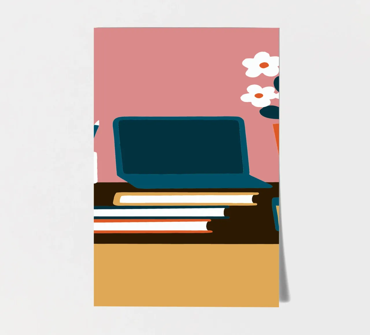 Laptop and Flower Vase sticker sheet by TRENDY POSTER SHOP