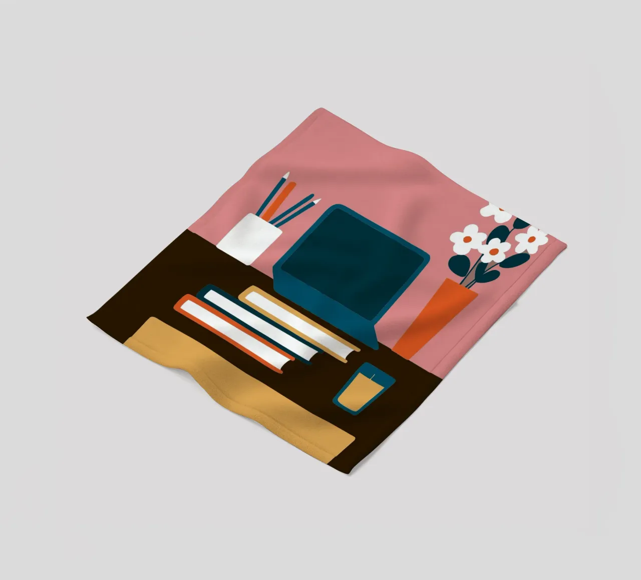 Laptop e vaso di fiori coperta in pile da TRENDY POSTER SHOP