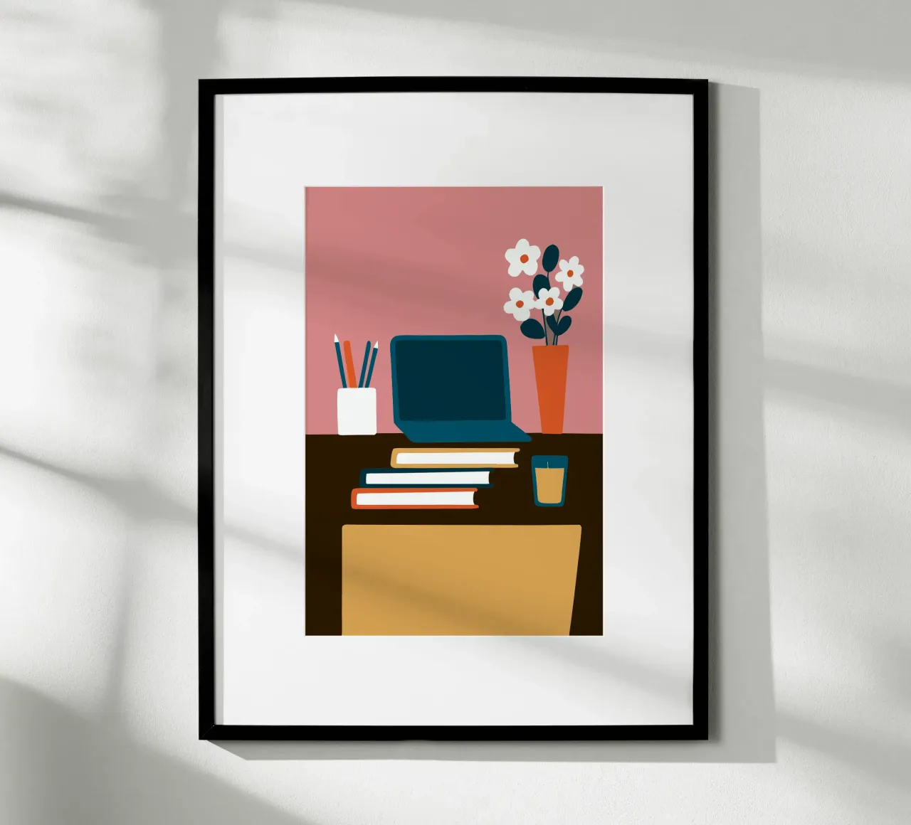 Laptop and Flower Vase hahnemühle by TRENDY POSTER SHOP