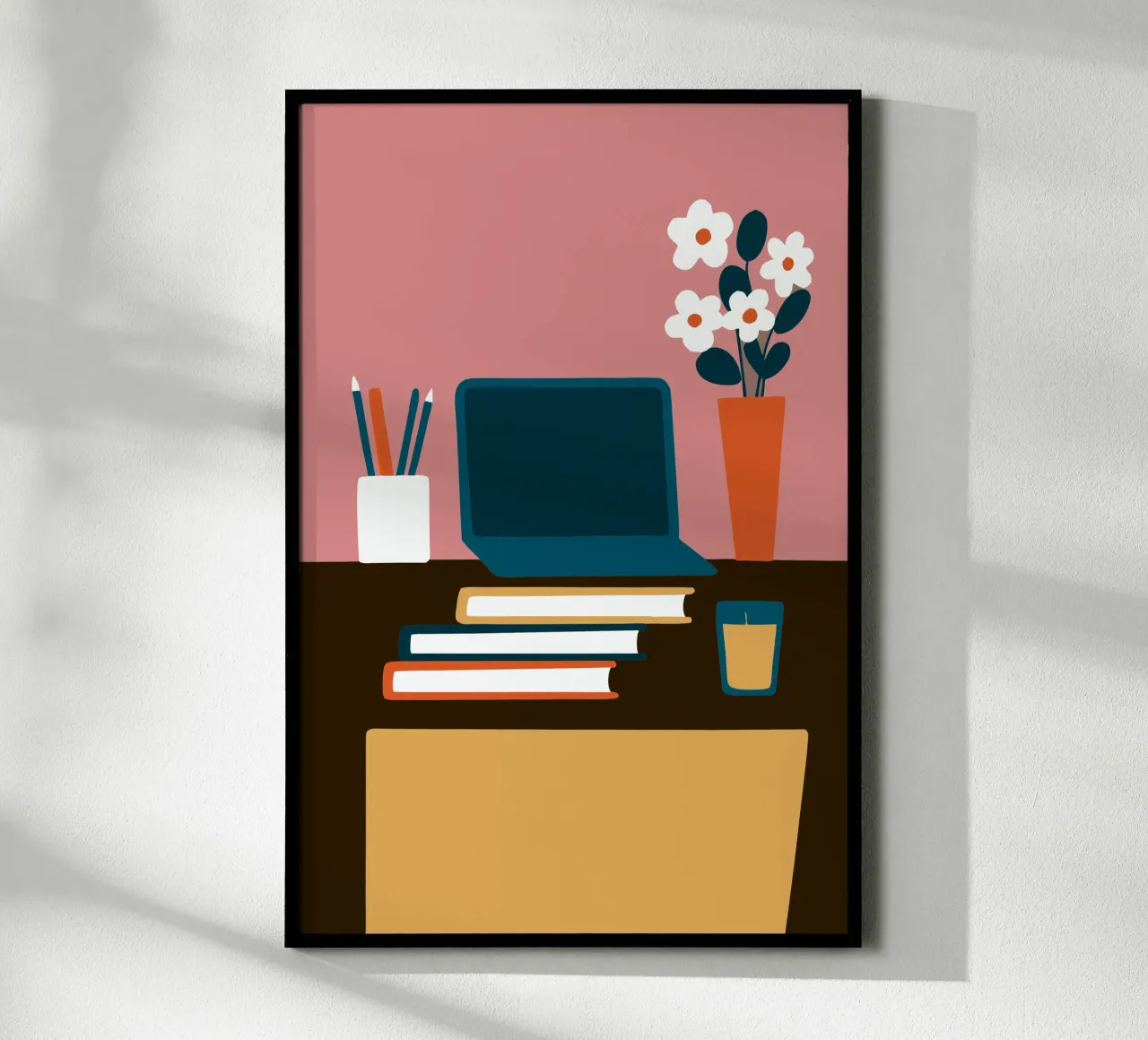Laptop and Flower Vase hahnemühle by TRENDY POSTER SHOP