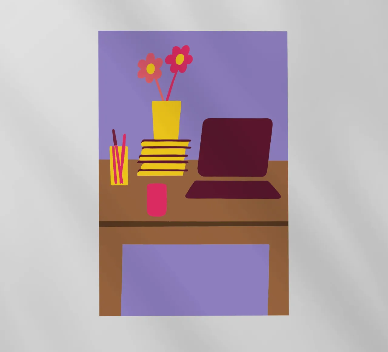 Laptop e vaso di fiori pellicola backlit da TRENDY POSTER SHOP