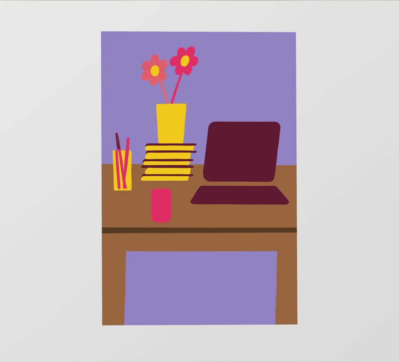 Laptop e vaso di fiori pellicola backlit da TRENDY POSTER SHOP