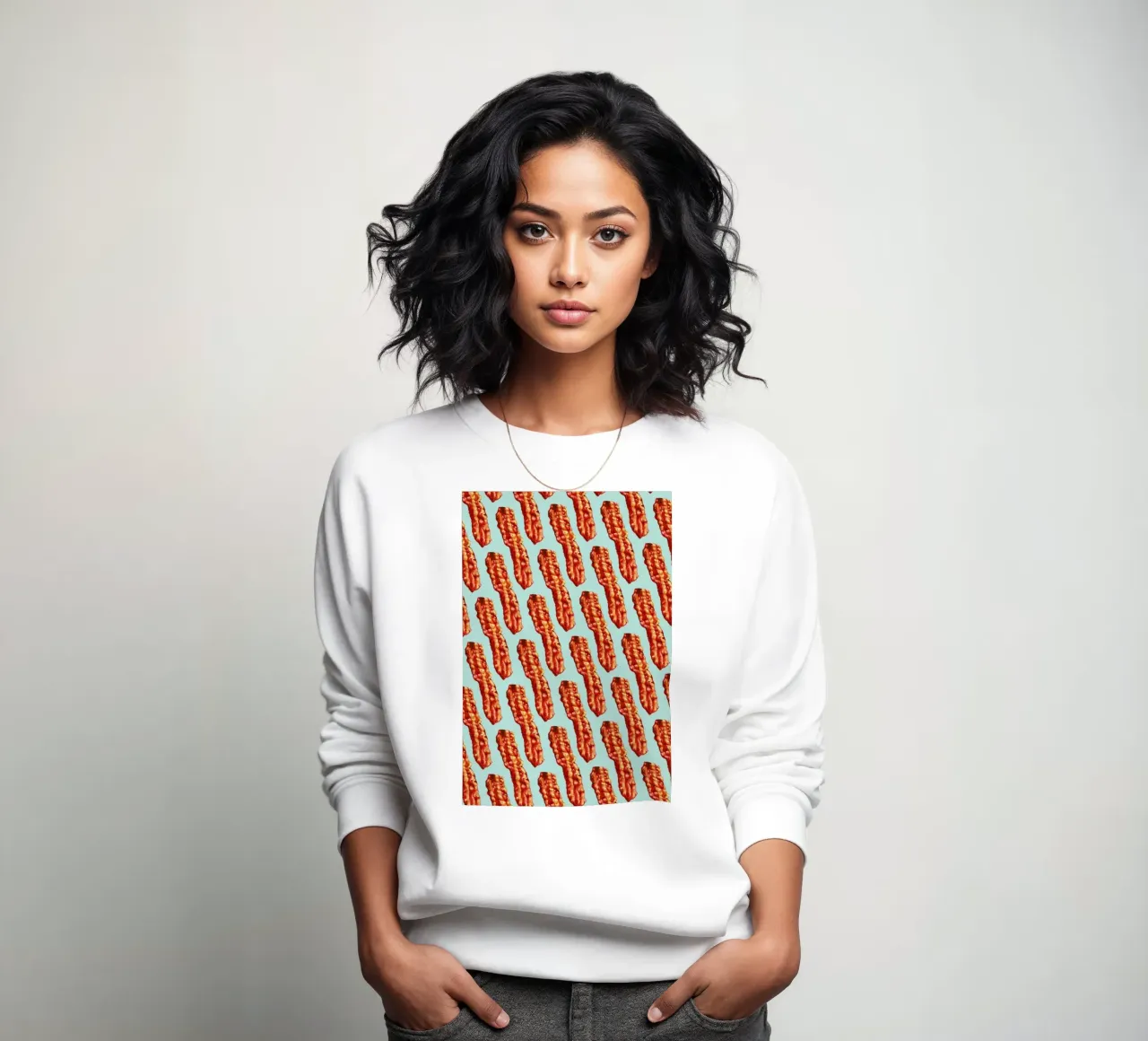 Bacon Pattern sweatshirt by Kelly Gilleran