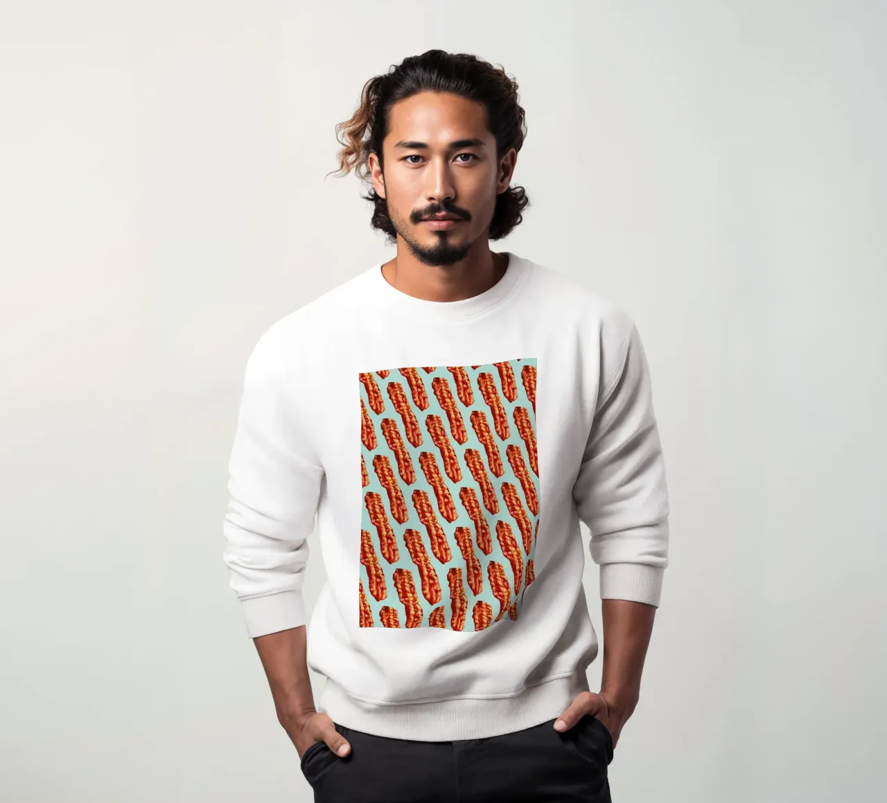 Bacon Pattern sweatshirt by Kelly Gilleran