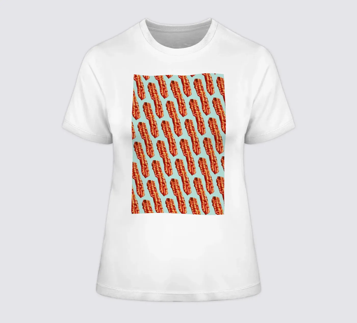 Bacon Pattern dames t-shirt getailleerd van Kelly Gilleran