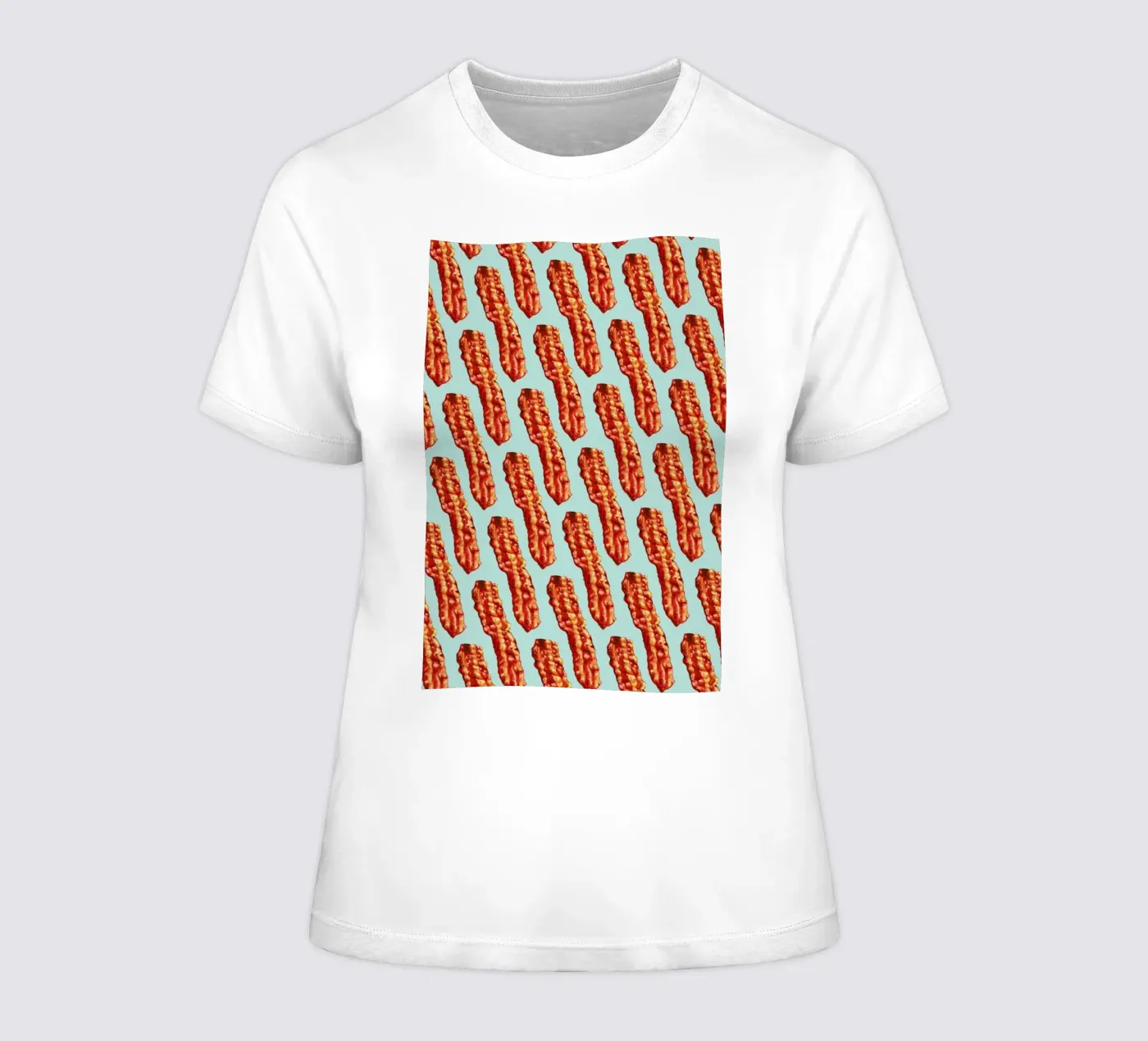 Bacon Pattern dames t-shirt getailleerd van Kelly Gilleran