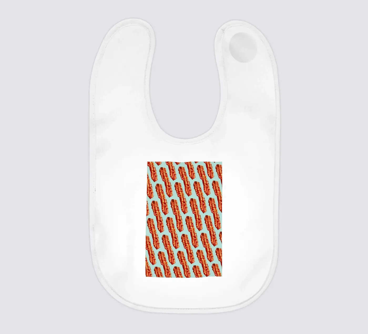 Bacon Pattern baby bib by Kelly Gilleran