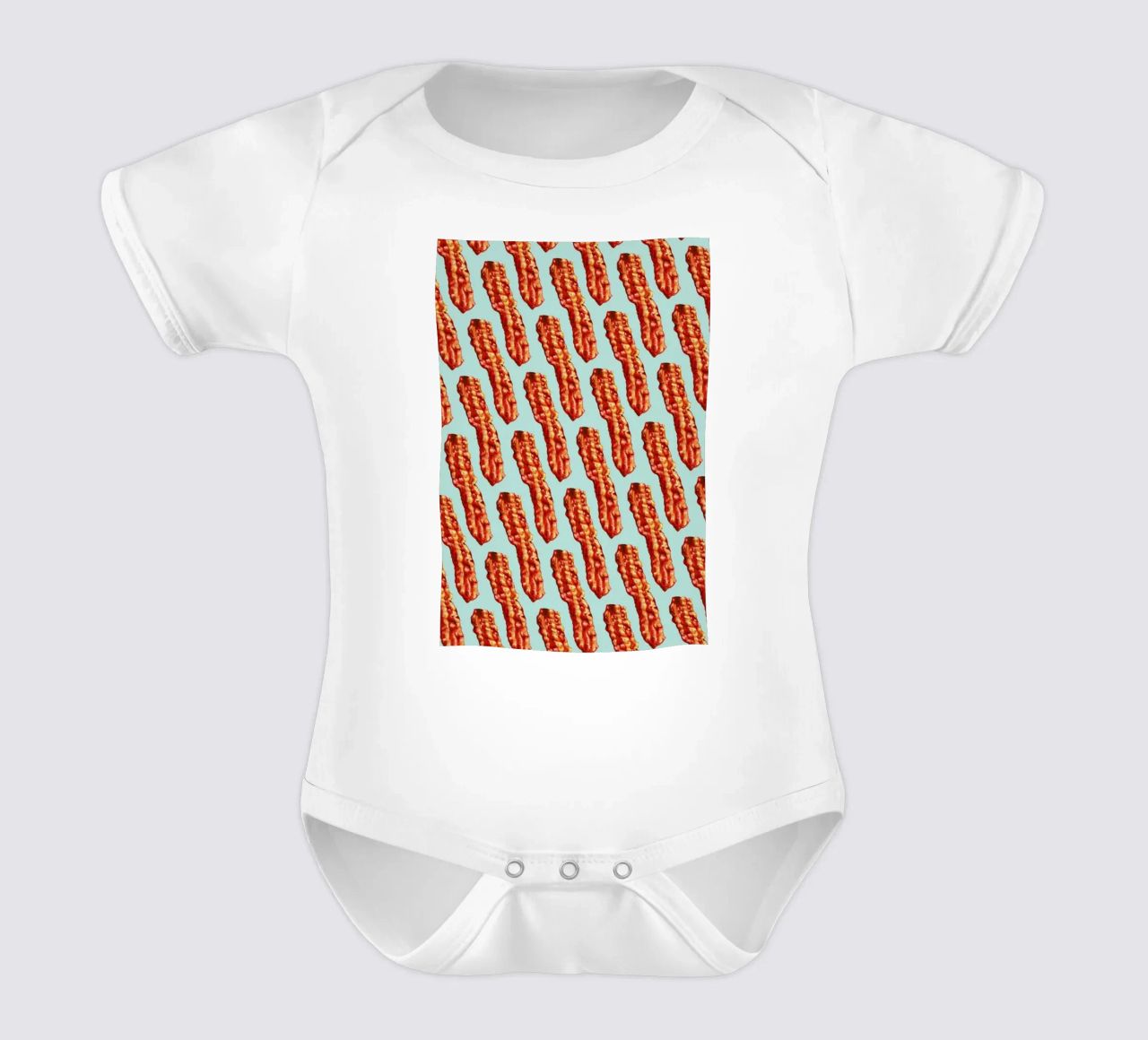Bacon Pattern body neonato maniche corte da Kelly Gilleran