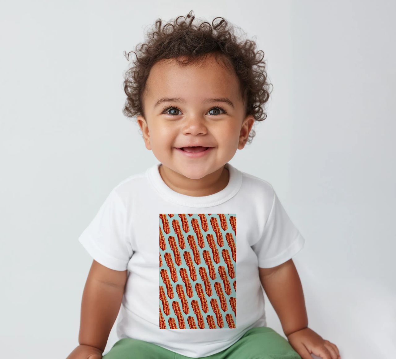 Bacon Pattern maglietta neonato da Kelly Gilleran