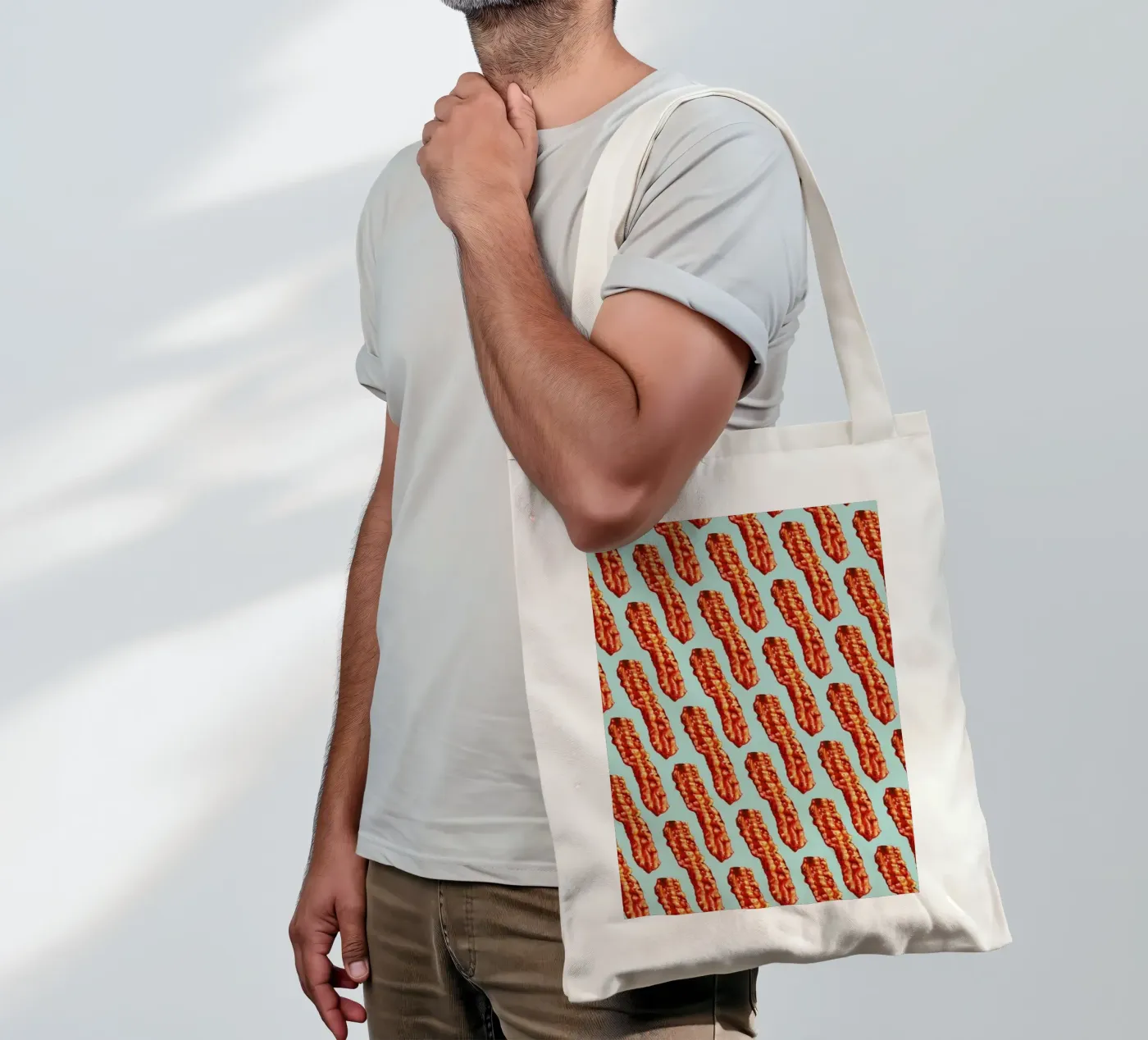 Bacon Pattern tote bag by Kelly Gilleran