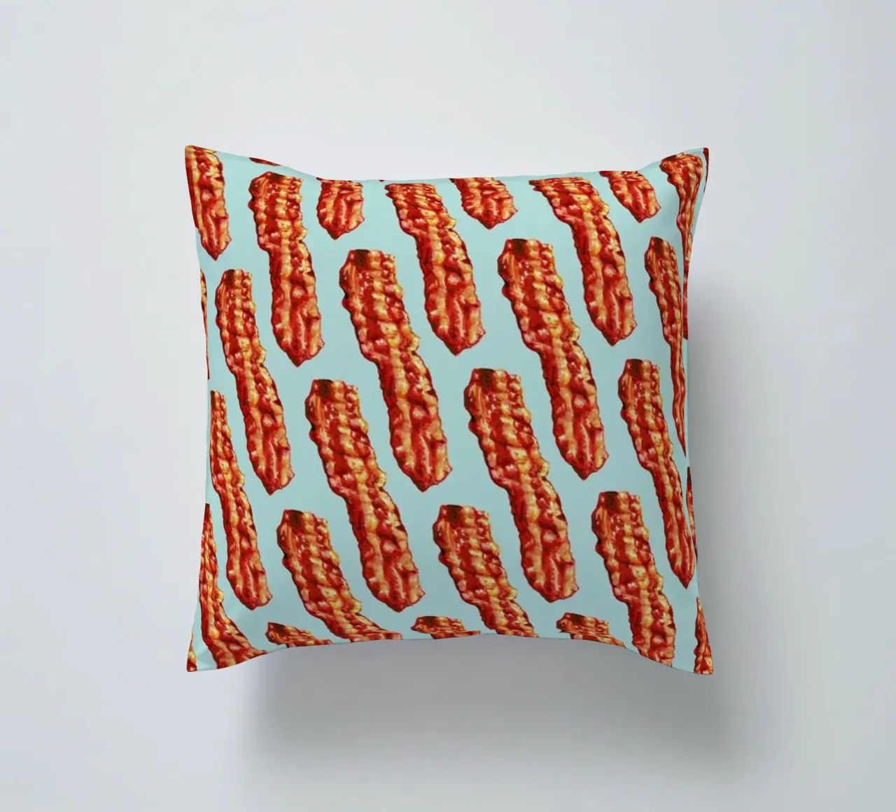 Bacon Pattern decorative cushion by Kelly Gilleran