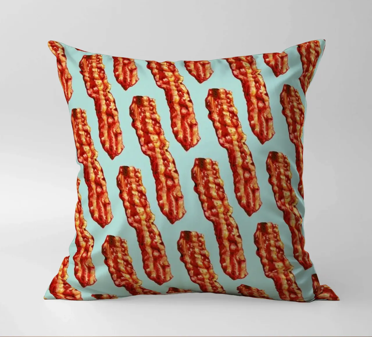 Bacon Pattern decorative cushion by Kelly Gilleran