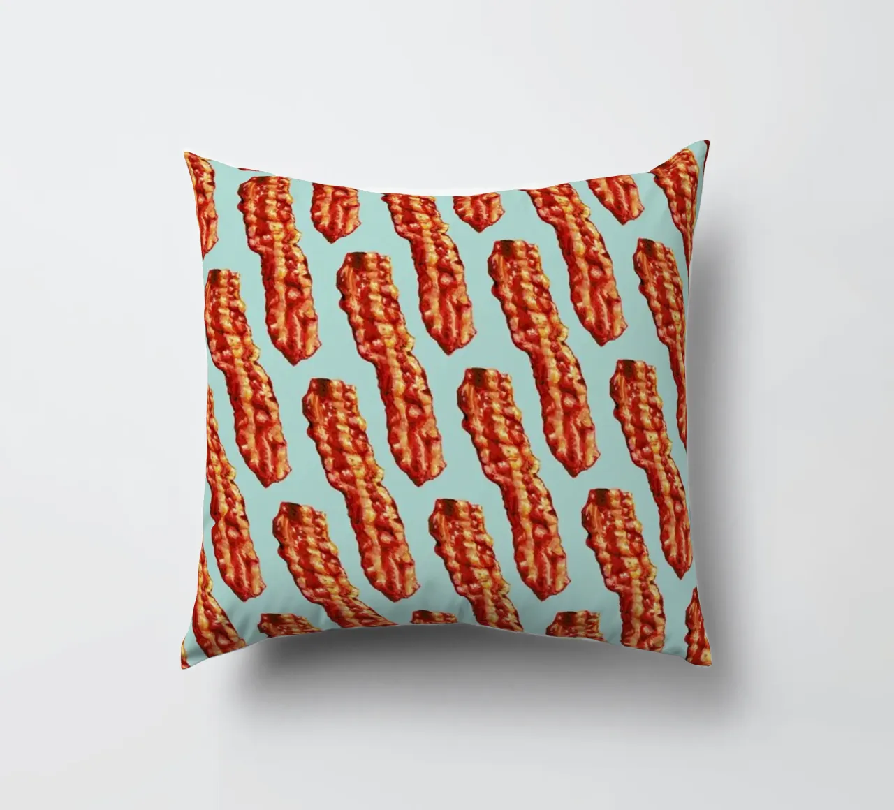 Bacon Pattern decorative cushion by Kelly Gilleran