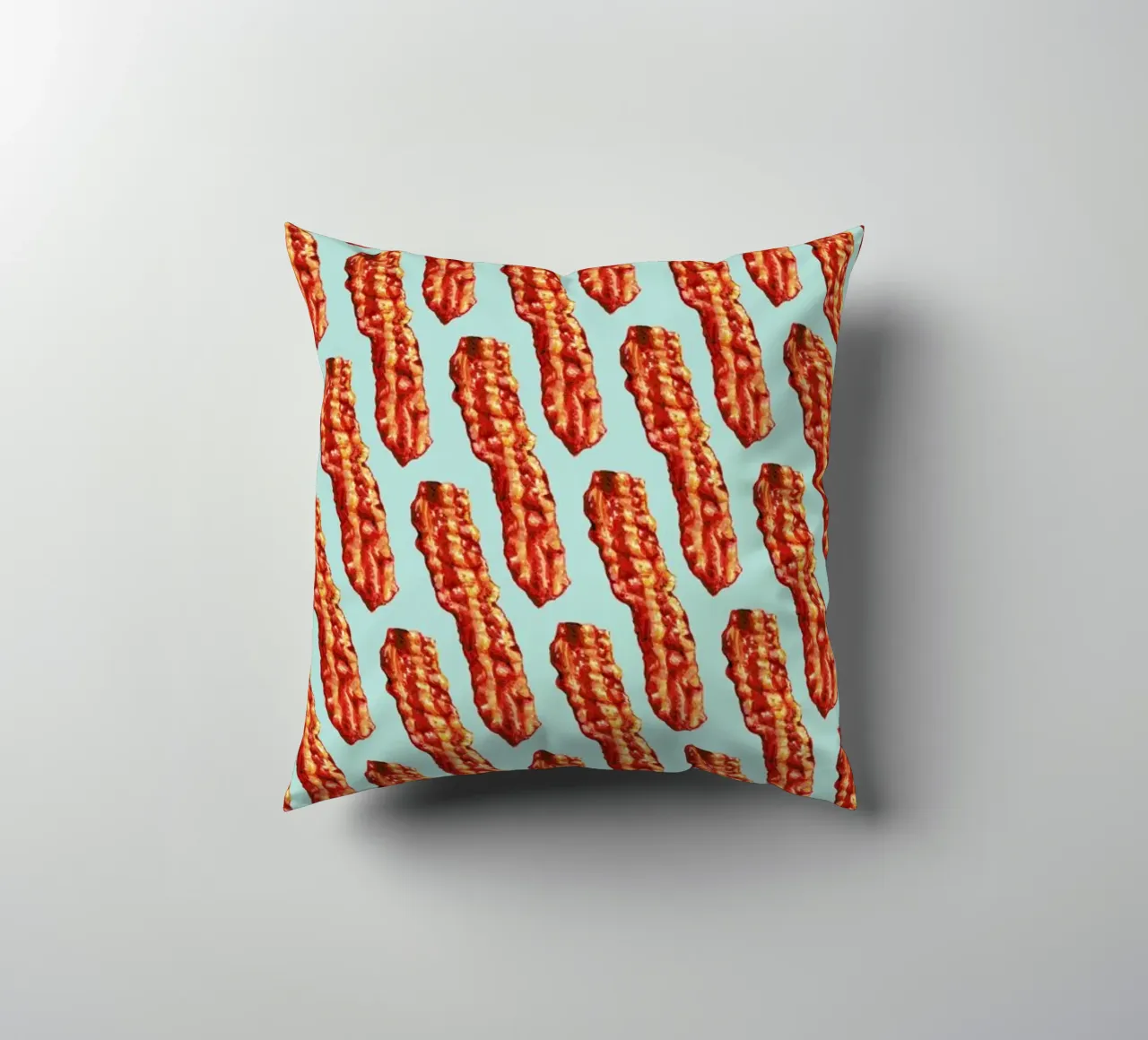 Bacon Pattern decorative cushion by Kelly Gilleran