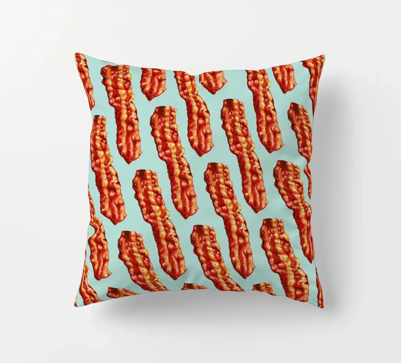 Bacon Pattern decorative cushion by Kelly Gilleran