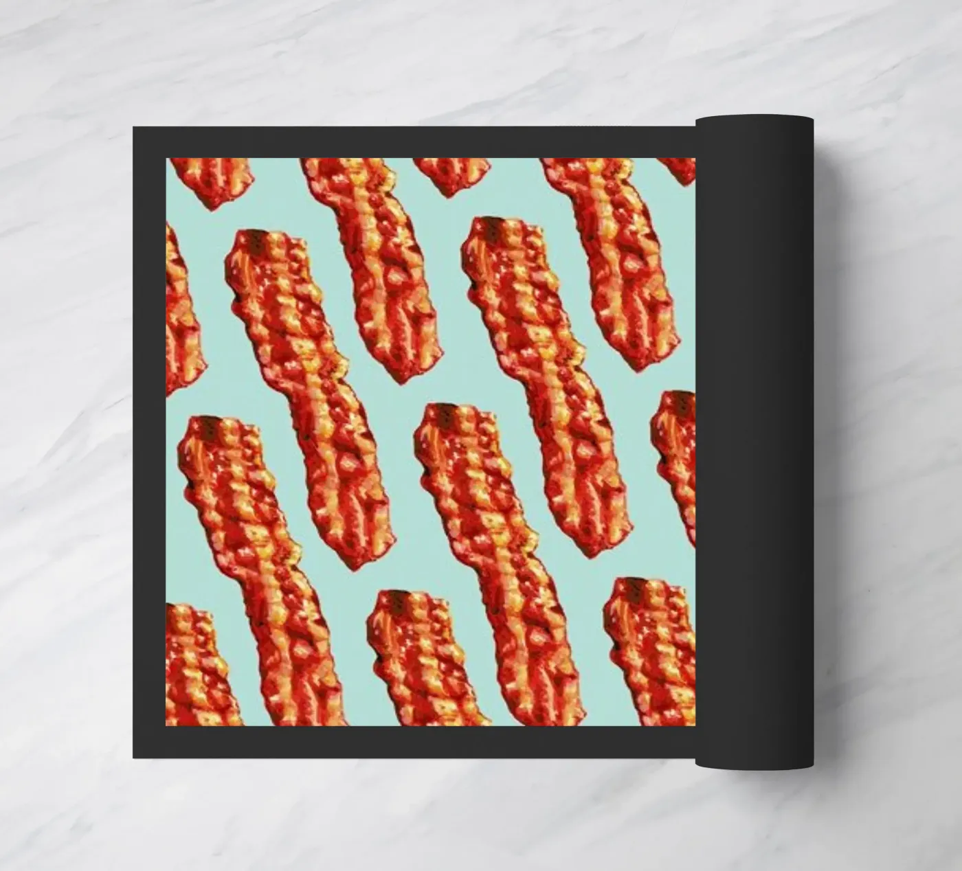 Bacon Pattern doormat by Kelly Gilleran