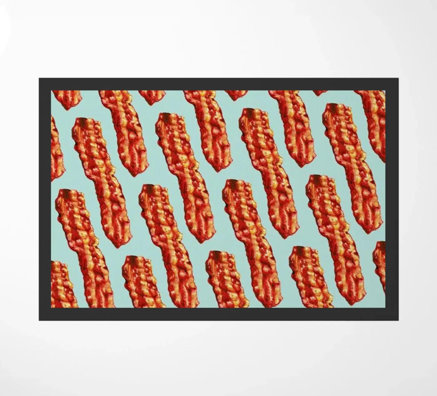 Bacon Pattern doormat by Kelly Gilleran