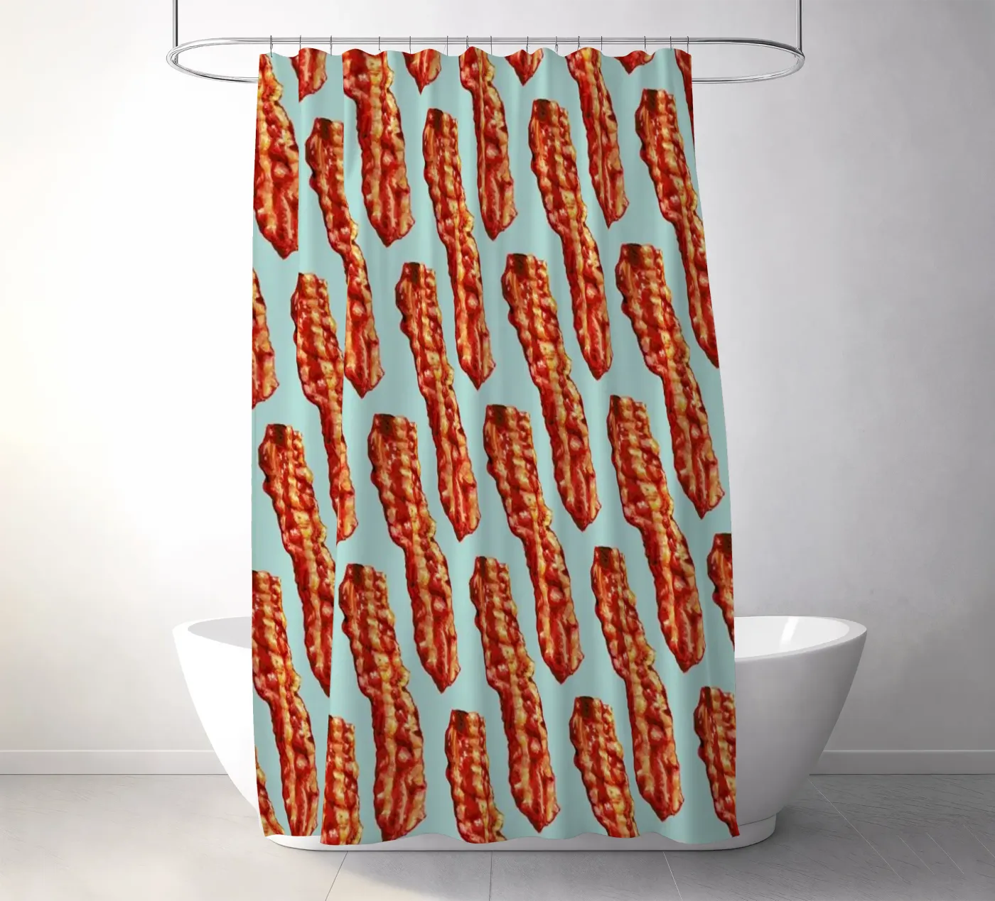Bacon Pattern shower curtain by Kelly Gilleran