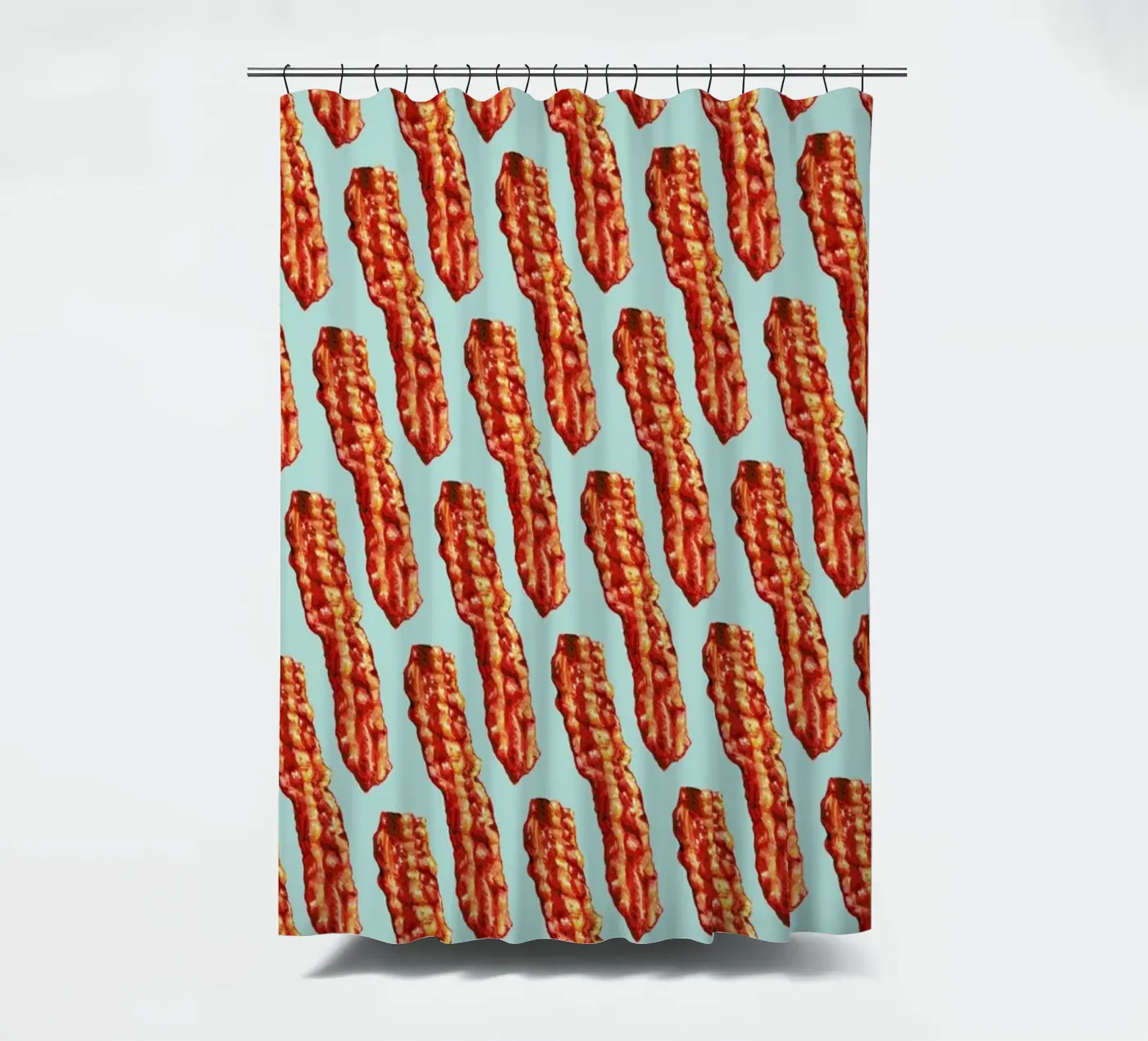 Bacon Pattern shower curtain by Kelly Gilleran