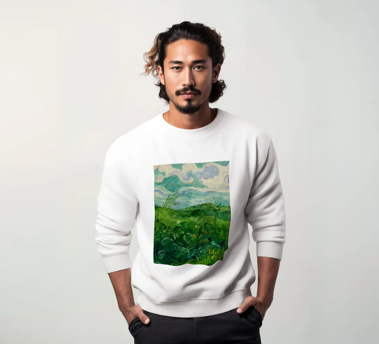 erba verde e fitta felpa da cloud shop