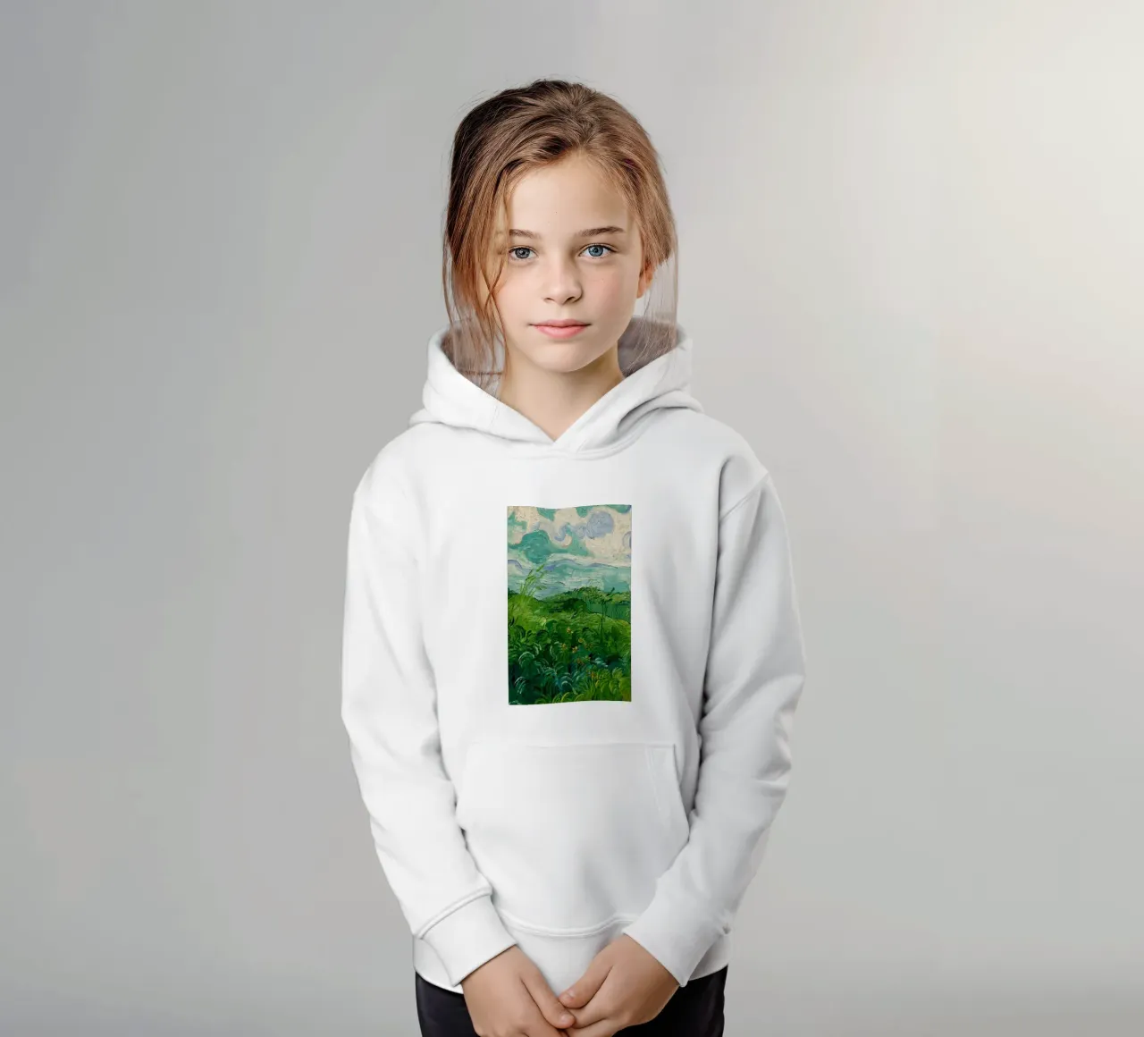 erba verde e fitta felpa bambino con cappuccio da cloud shop