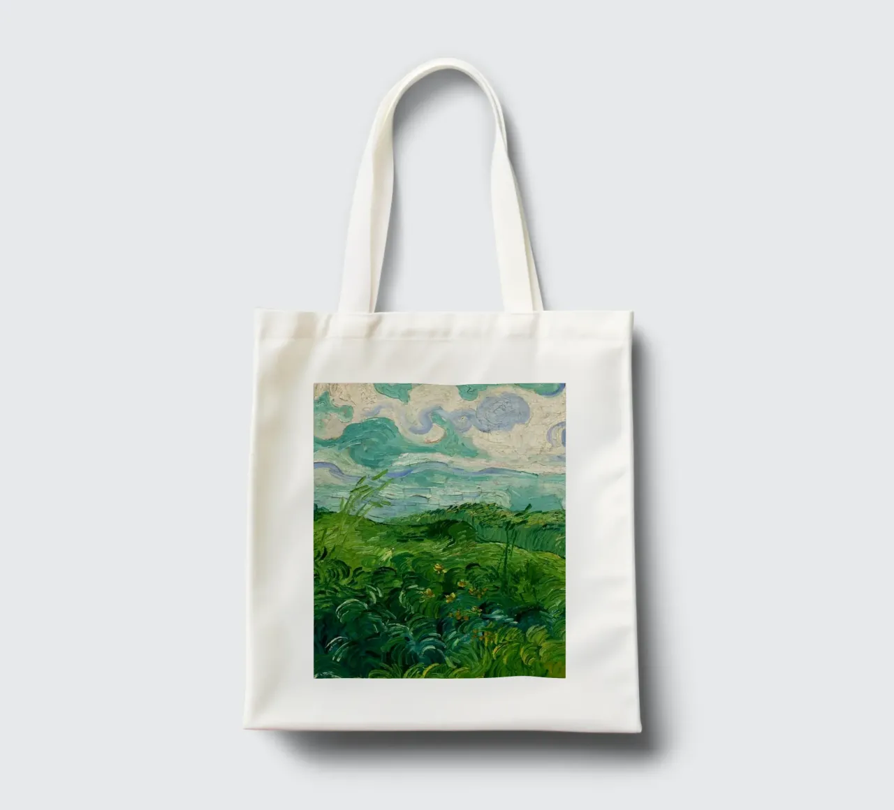 erba verde e fitta borsa in juta da cloud shop
