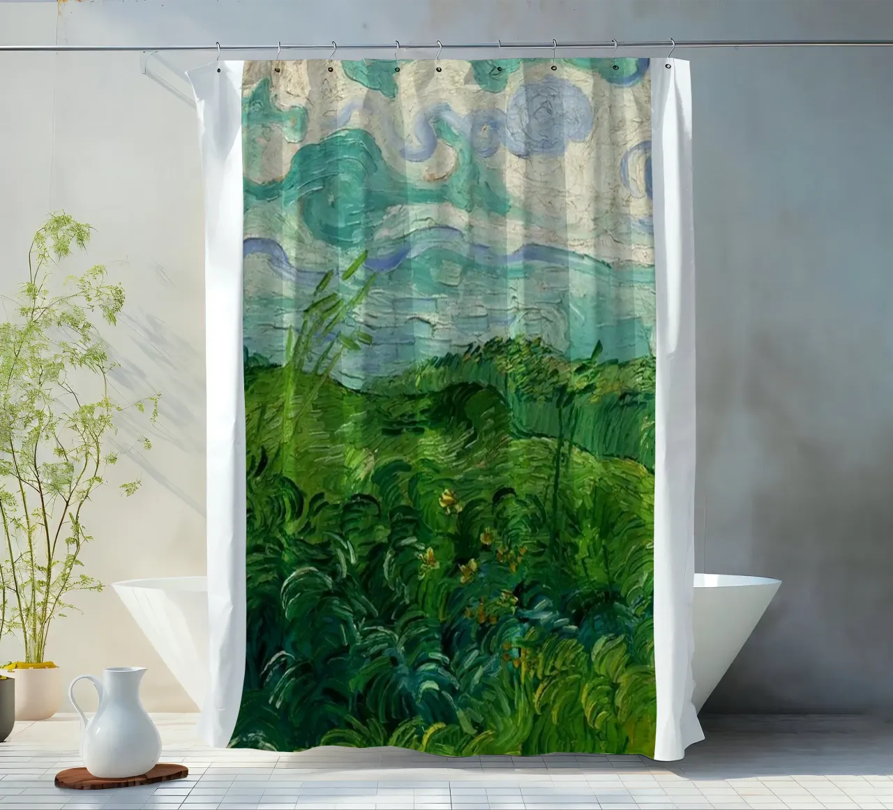 erba verde e fitta tenda da doccia da cloud shop