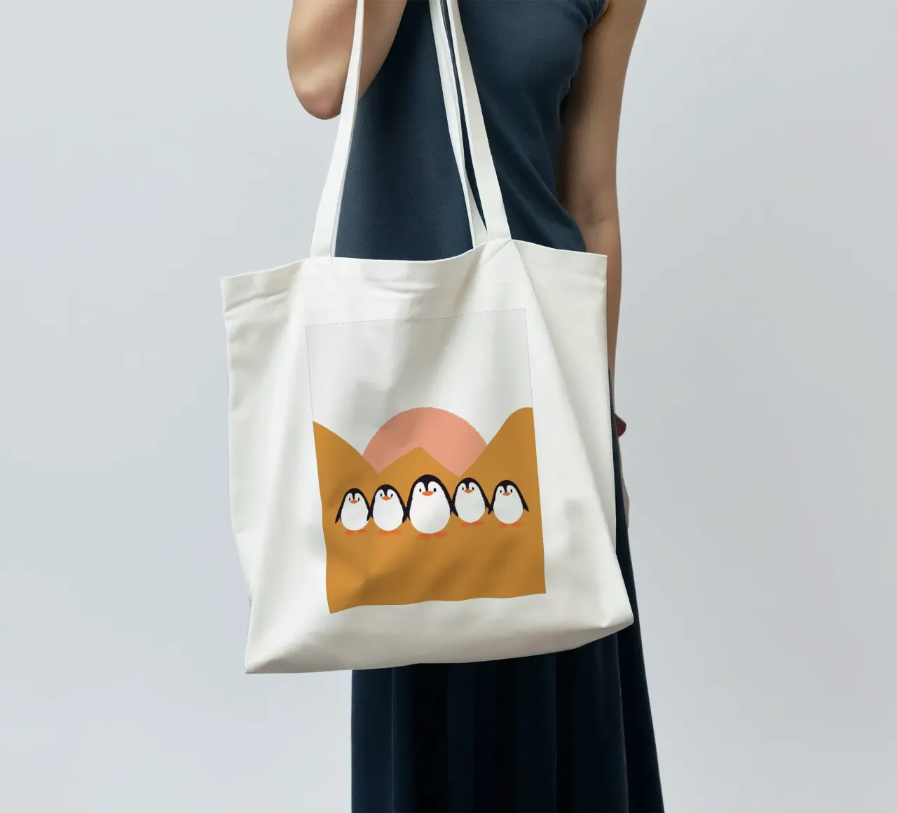 Cinque pinguini borsa in juta da TRENDY POSTER SHOP