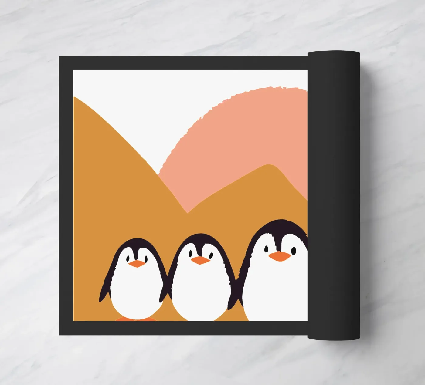 Five Penguins Fußmatte von TRENDY POSTER SHOP