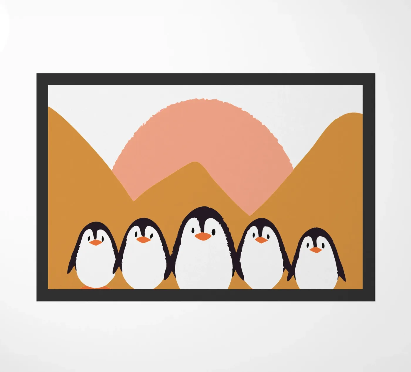 Five Penguins Fußmatte von TRENDY POSTER SHOP