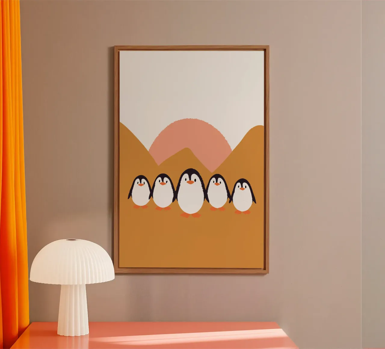 Cinque pinguini alluminio dibond da TRENDY POSTER SHOP