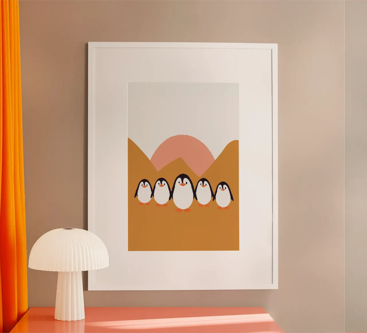 Cinque pinguini carta hahnemühle da TRENDY POSTER SHOP
