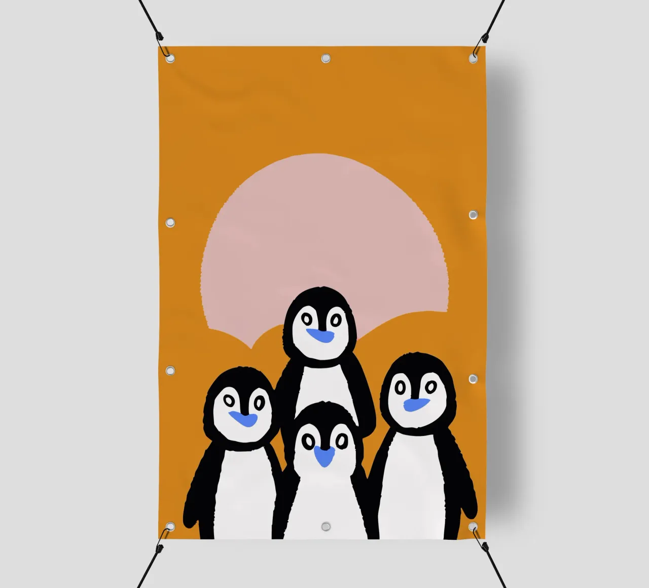 Quattro pinguini telo in pvc da TRENDY POSTER SHOP