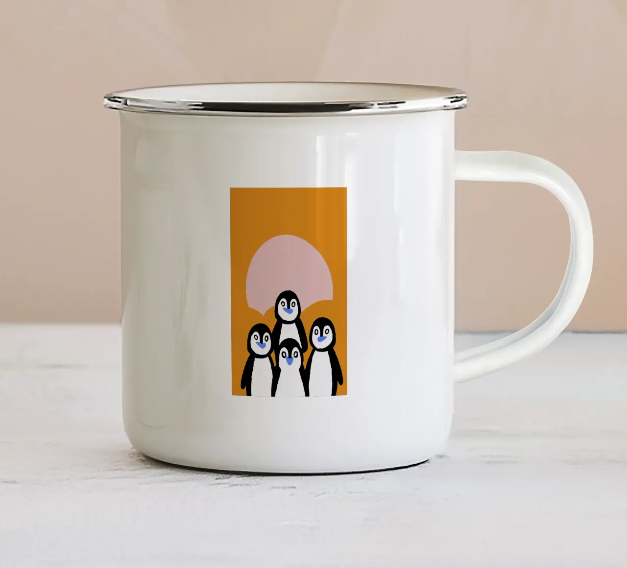 Quattro pinguini tazza in smalto da TRENDY POSTER SHOP