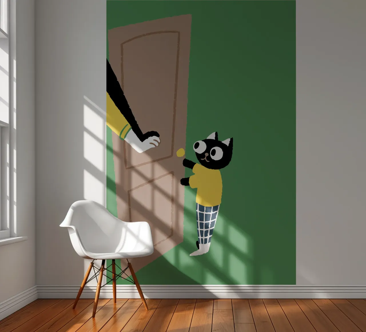 Cat Character at the Door photo wallpaper by TRENDY POSTER SHOP