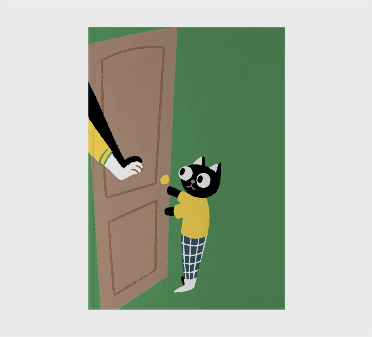 Cat Character at the Door notebook by TRENDY POSTER SHOP