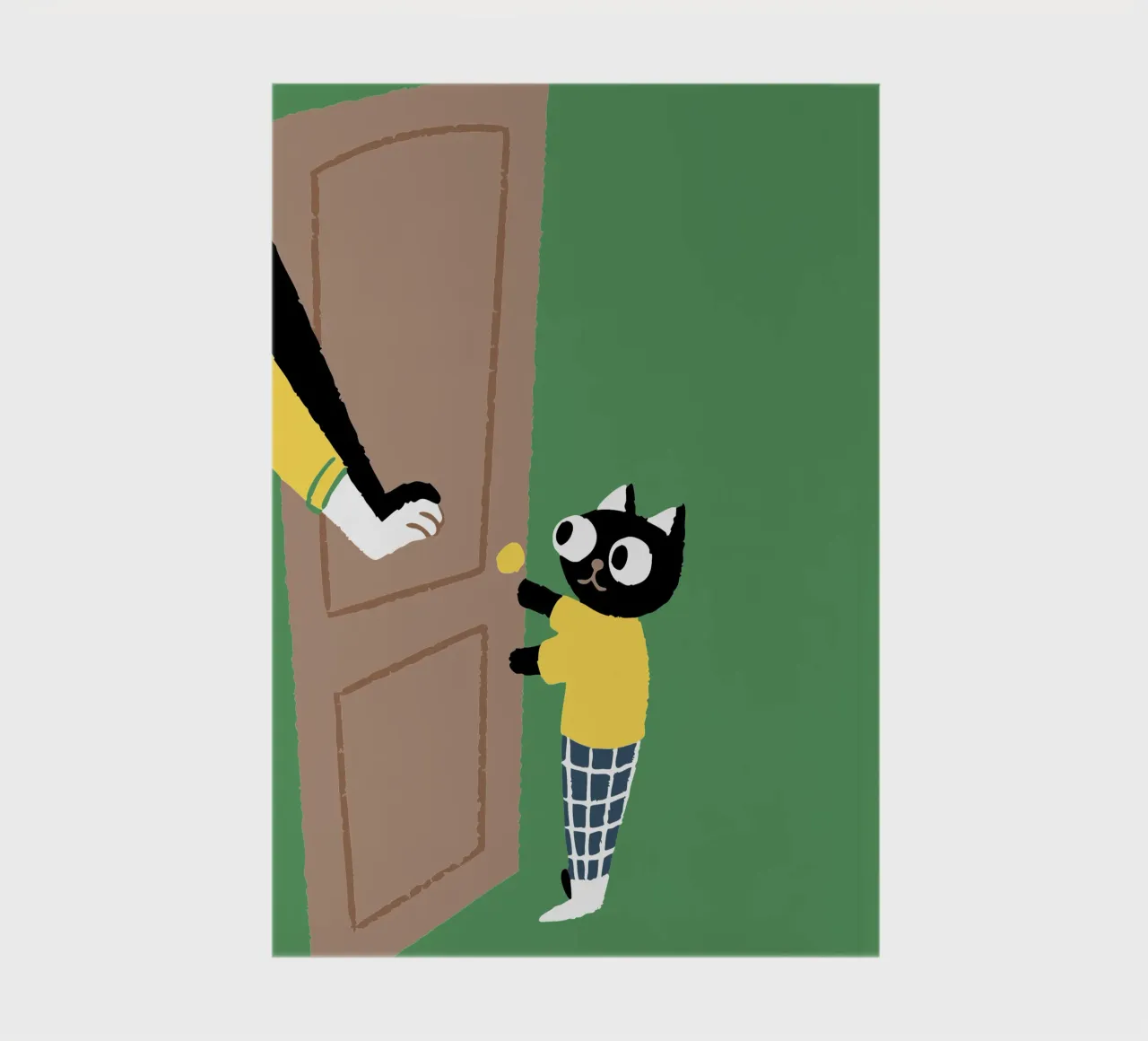 Cat Character at the Door notebook by TRENDY POSTER SHOP