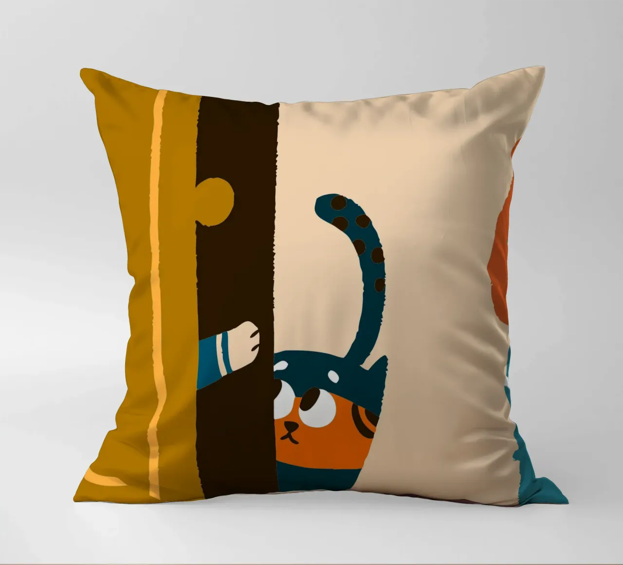 Katzenzeichen an der Tür Kissen von TRENDY POSTER SHOP