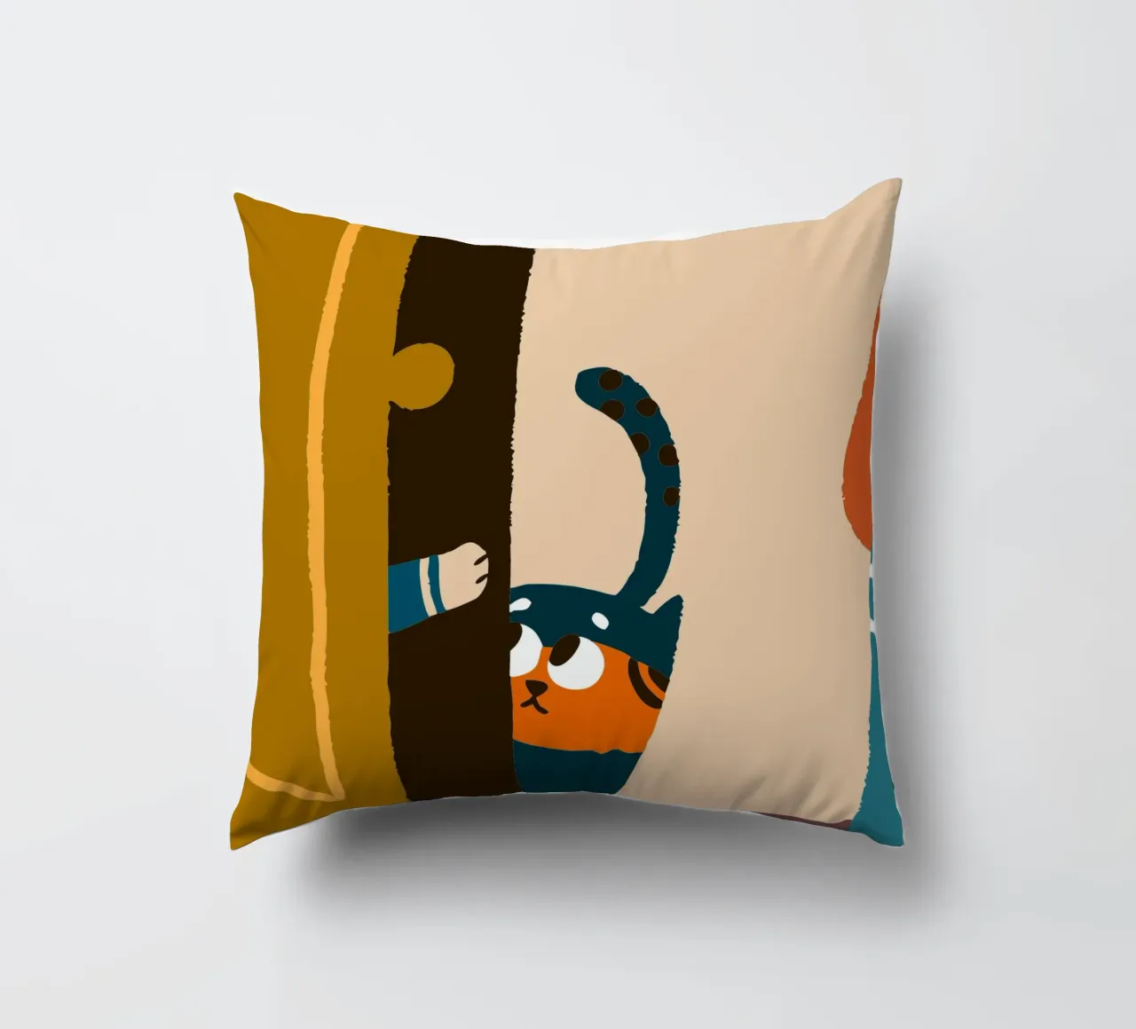 Katzenzeichen an der Tür Kissen von TRENDY POSTER SHOP